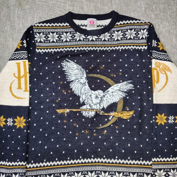 Harry Potter Wizarding World Sweater Size XS Hedwig Owl Ugly Knit Woven Numskull - Picture 2 of 10